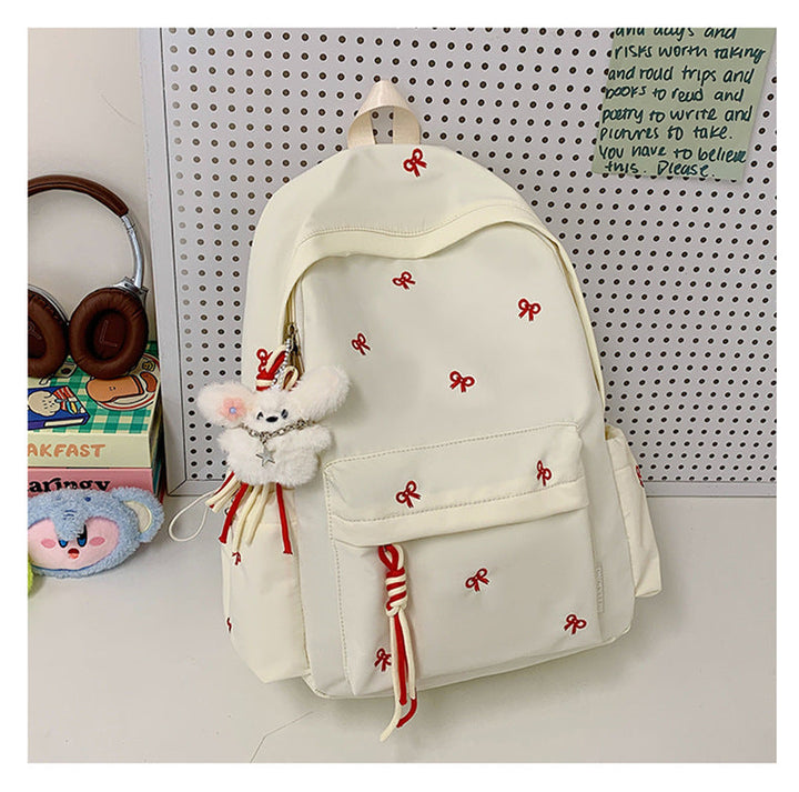 Charming Embroidered School Backpack