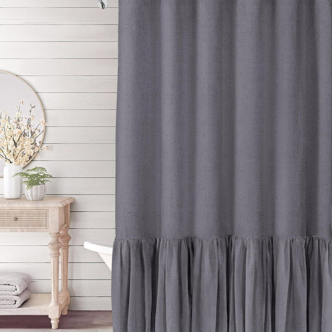 Ruffled Textured Shower Curtain Kalsten