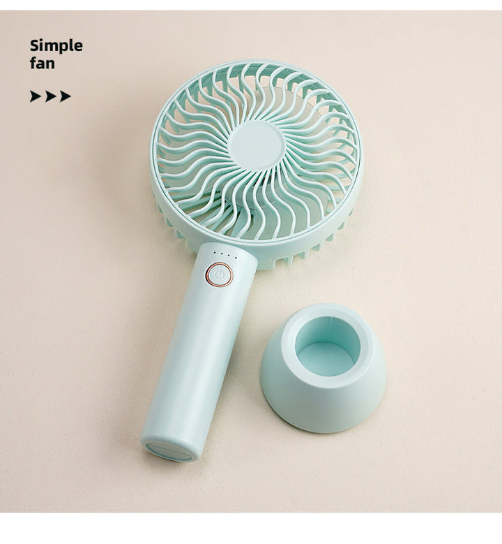 Women's Portable Hand Fan with Ergonomic Handle and Integrated Stand Function Kalsten