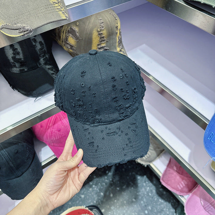 Women's Distressed Denim-Style Baseball Cap Kalsten