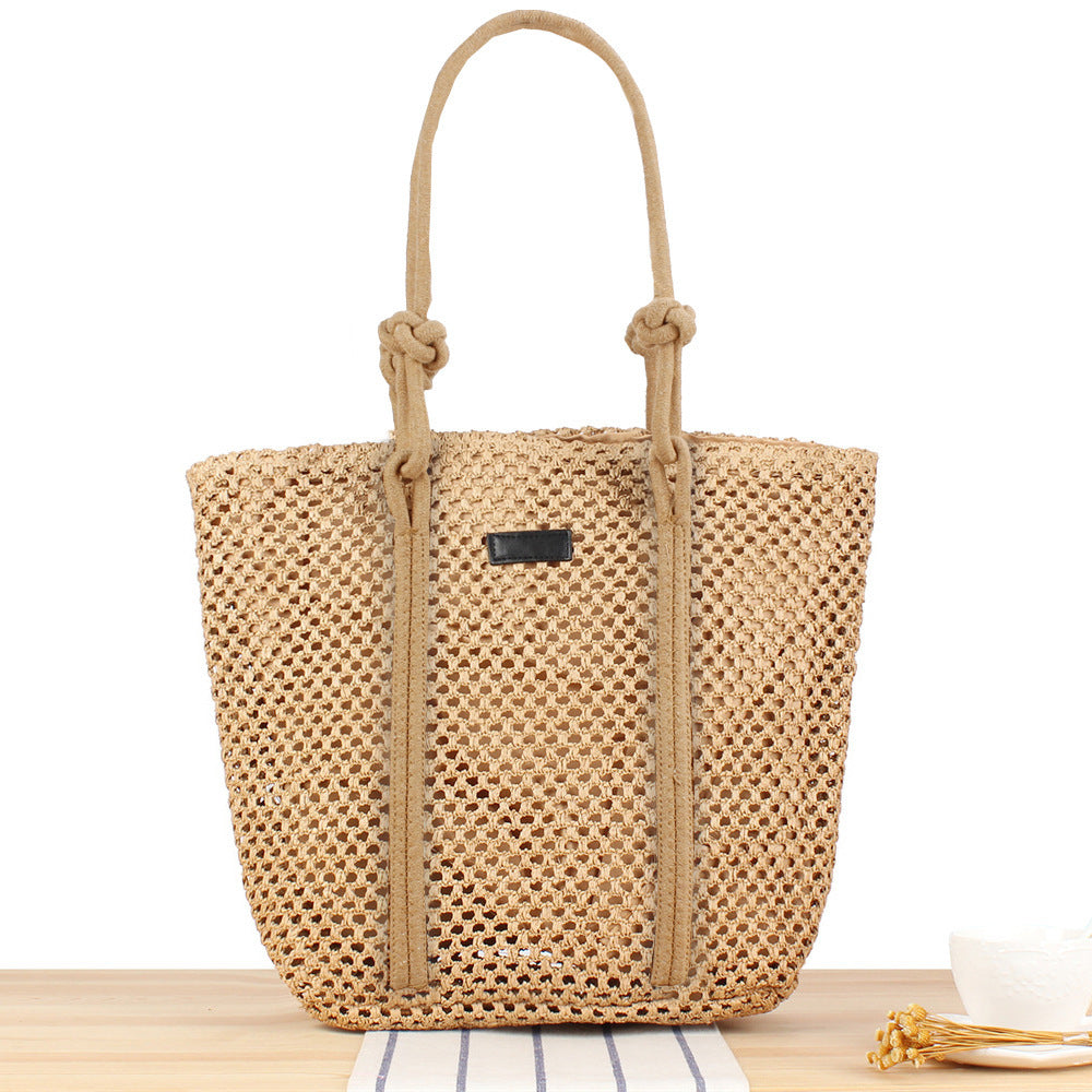 Trendy Bast tote bag with decorative faux leather straps Kalsten