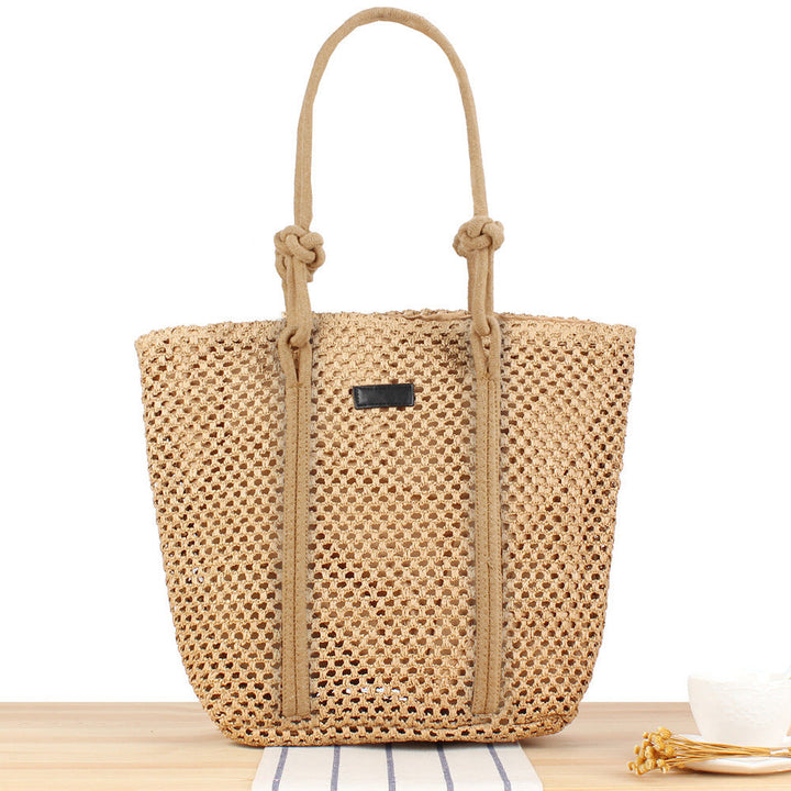 Trendy Bast tote bag with decorative faux leather straps Kalsten