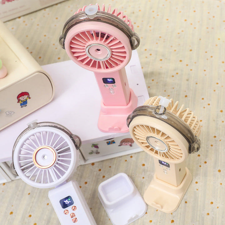 Women portable spray fan with LCD display Kalsten