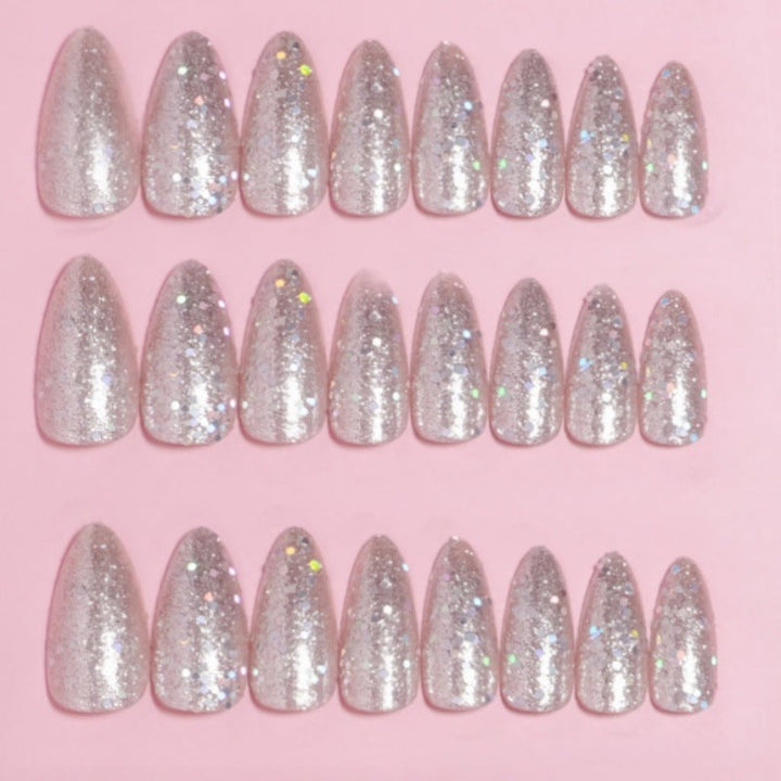 Glittering Almond-Shaped Press-On Nail Set Kalsten