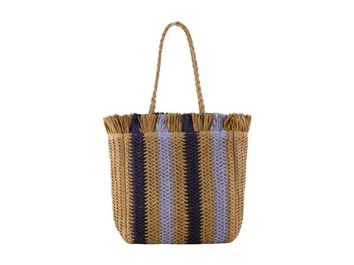 Braided beach bag with fringe details Kalsten