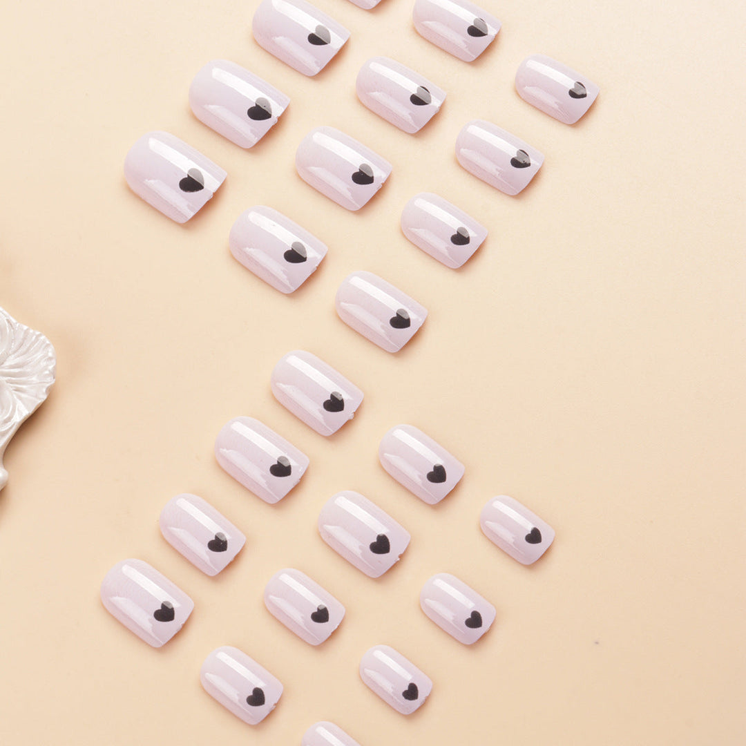 Heart-Embellished Press-On Nail Set Kalsten
