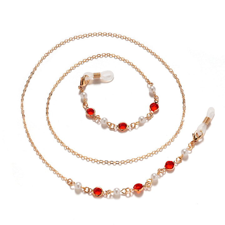 Elegant Pearl and Amethyst Eyewear Chain kalsten