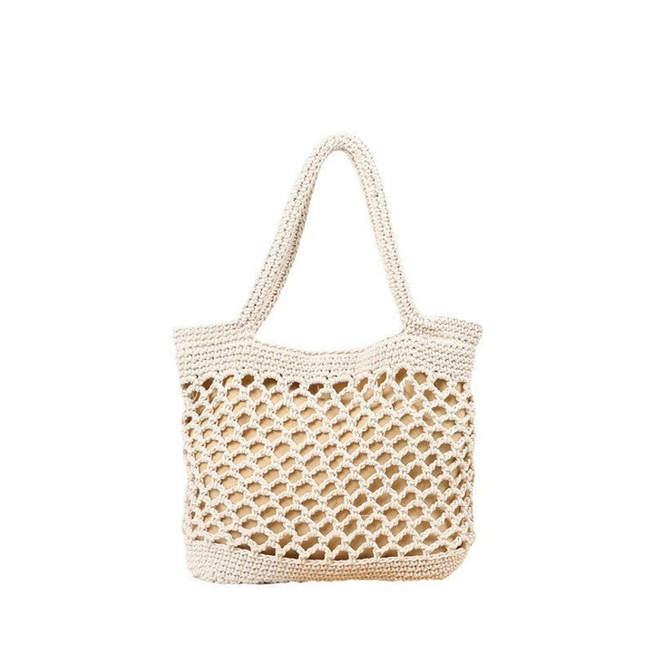 Hand-knotted tote bag with modern mesh design Kalsten