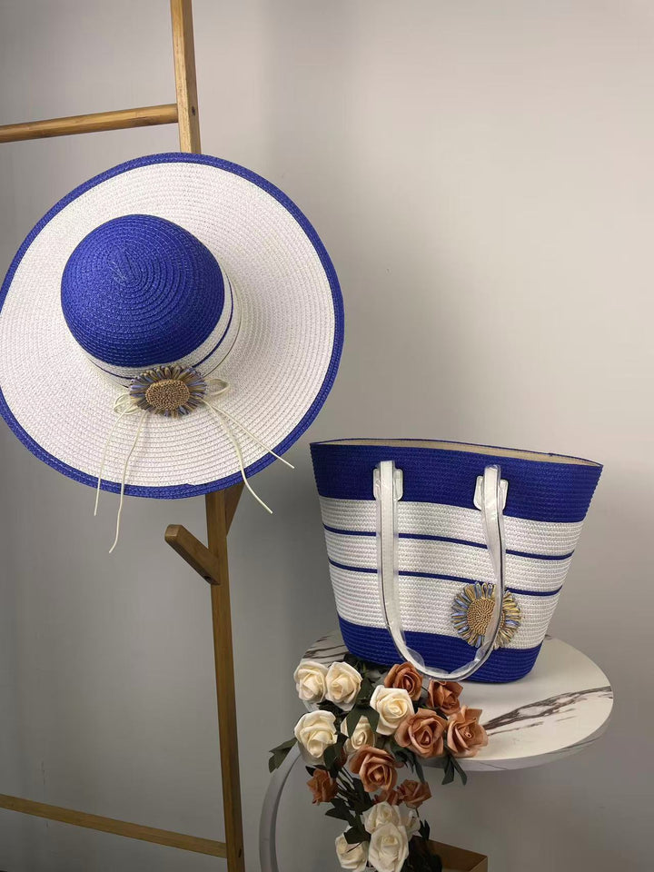 Elegant Beach Bag with Matching Sun Hat Kalsten