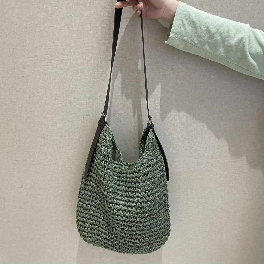 Braided shoulder bag with elegant leather strap Kalsten
