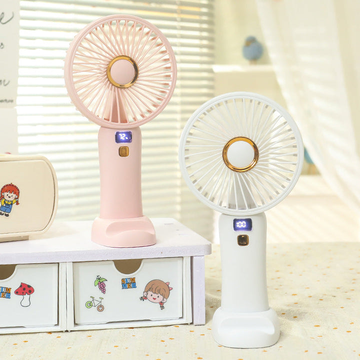 Ladies portable battery fan with digital speed display Kalsten