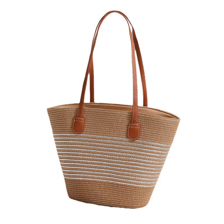 Elegant bast handbag with leather accents Kalsten