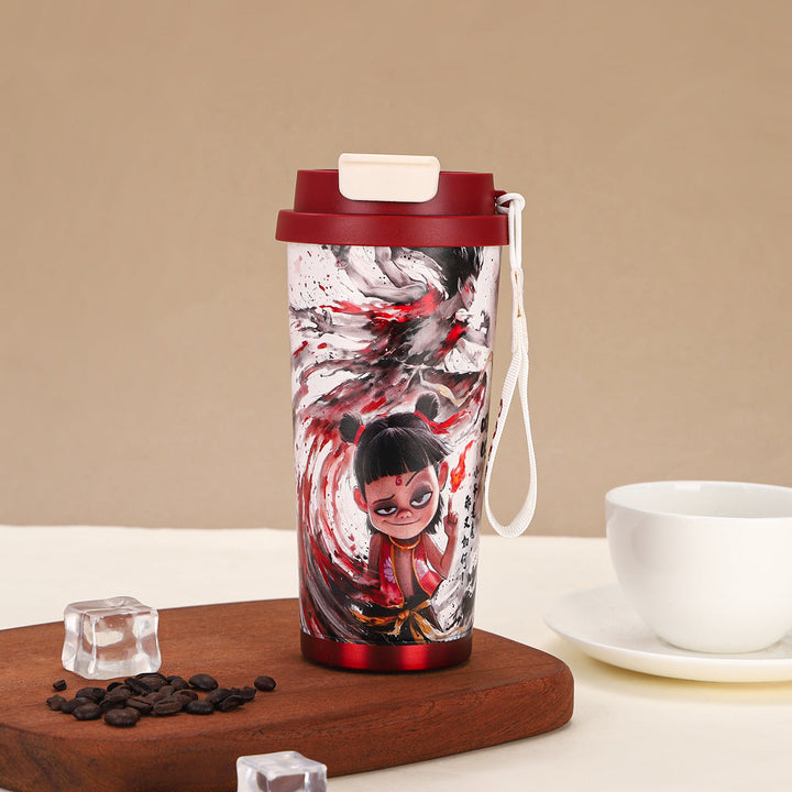 Women's Thermal Mug with Fiery Design Kalsten