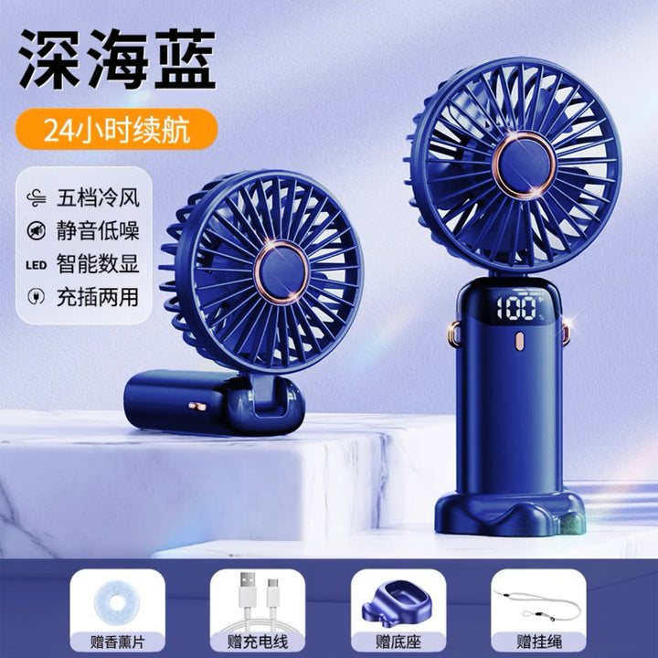 Cooling Multi-Speed Quiet Portable Rechargeable Handheld and Desktop Fan with LED Battery Display Kalsten