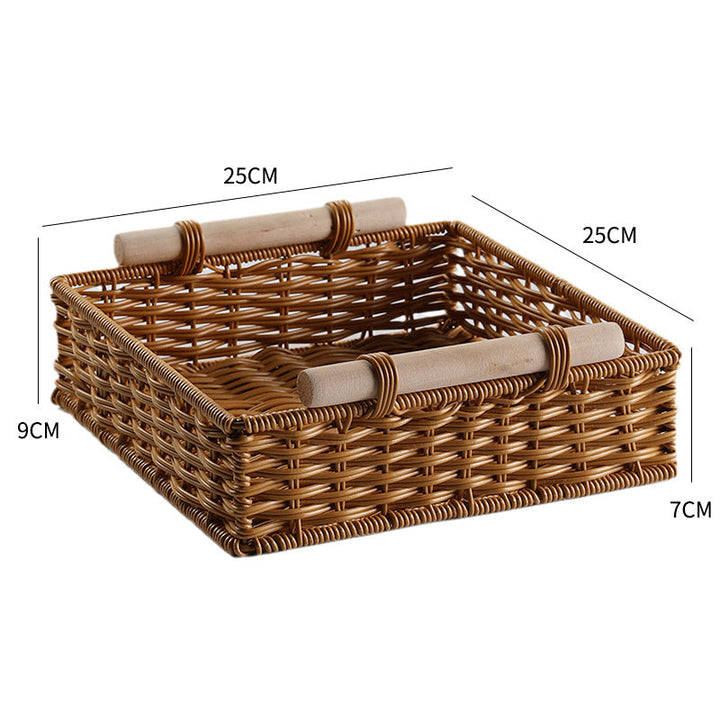 Unisex Practical Storage Basket with Wooden Handles Kalsten