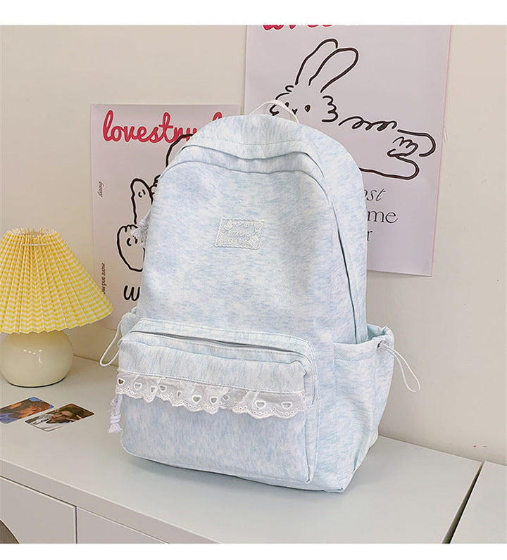 Cute Lace-Trimmed Casual School Backpack