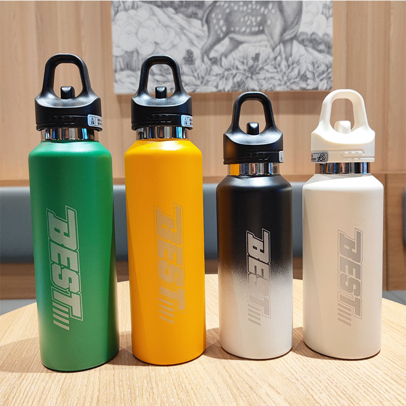 Women's sustainable stainless steel water bottle with leak-proof lid and handle Kalsten