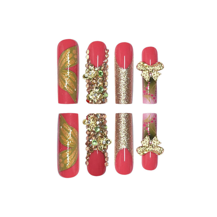 Artistic Floral Press-On Nail Set Kalsten