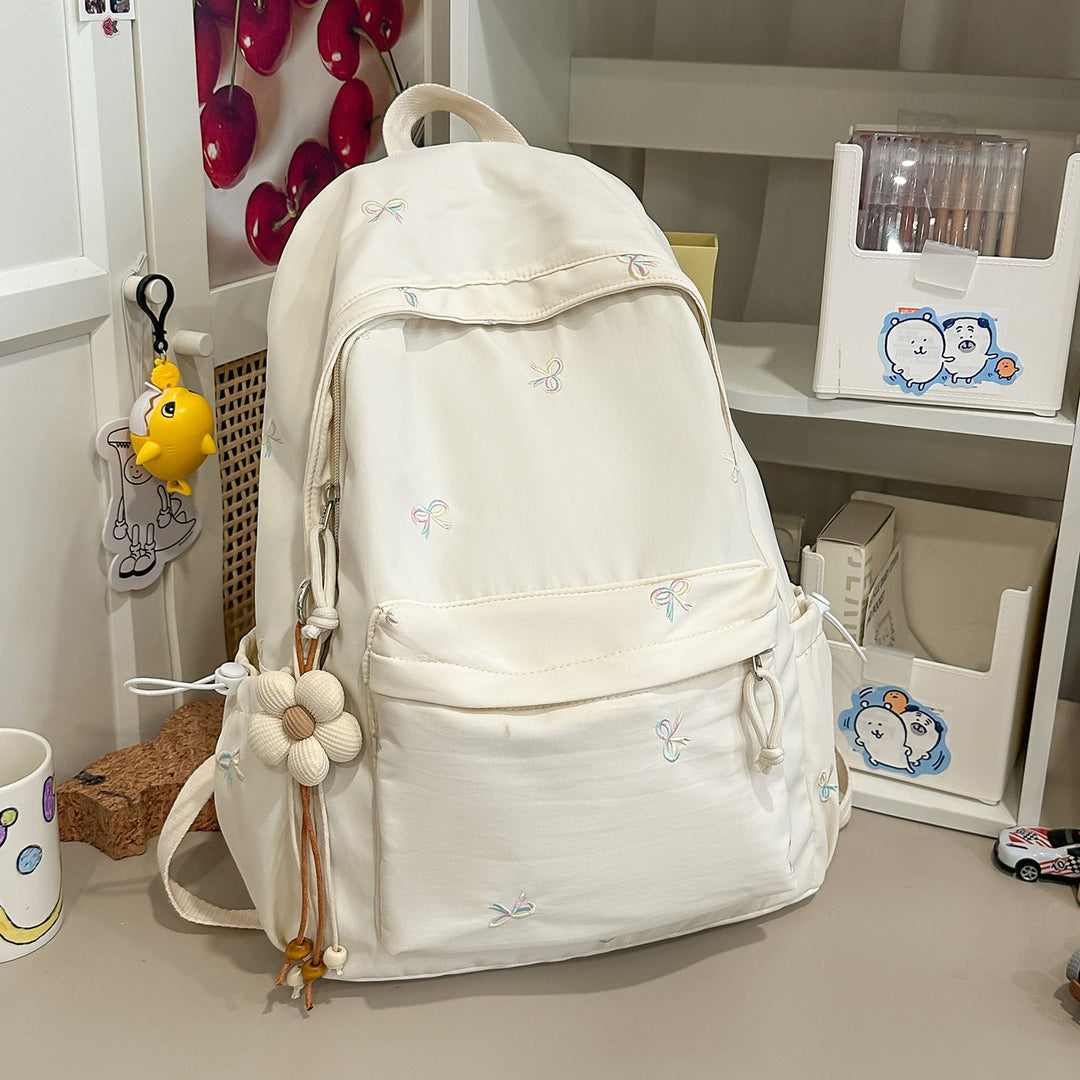 Embroidered Casual School Backpack