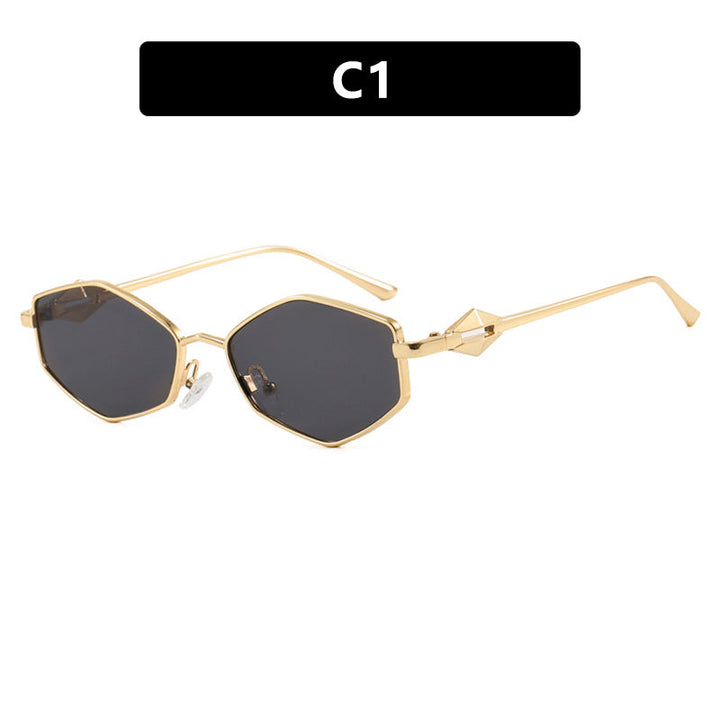 Women's geometric sunglasses with protective UV filter and high-end metal frame Kalsten
