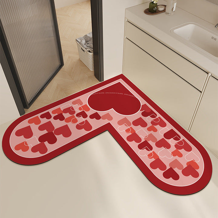 Modern Heart-Shaped Kitchen Mat Kalsten
