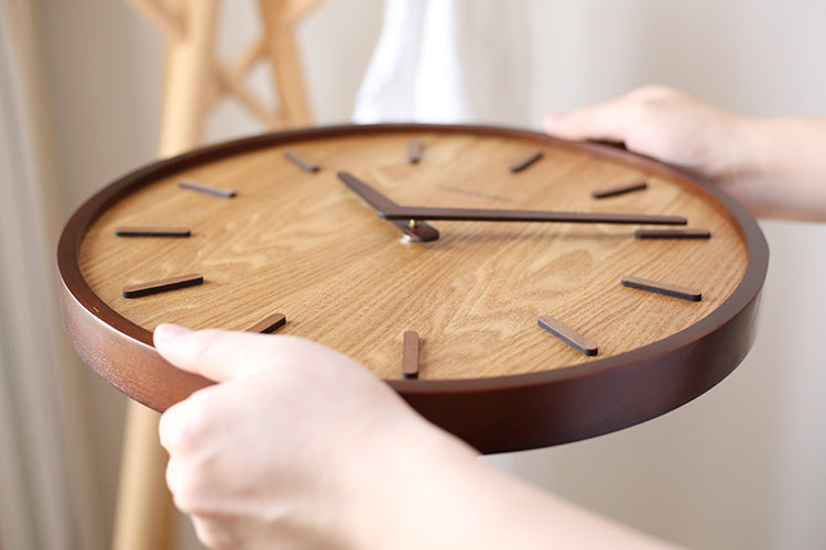 Kalsten | Minimalistic Quiet Wooden Wall Clock 12 Inch