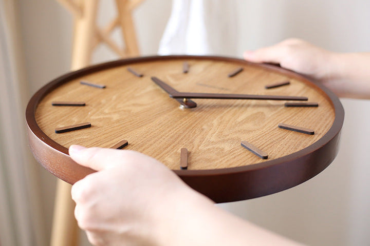 Kalsten | Minimalistic Quiet Wooden Wall Clock 12 Inch