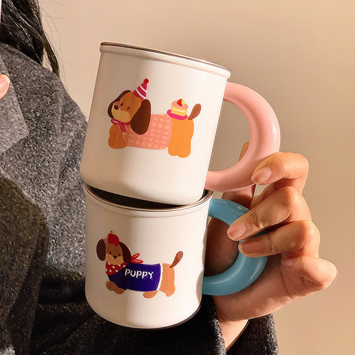 Ceramic mug with playful dog motif Kalsten