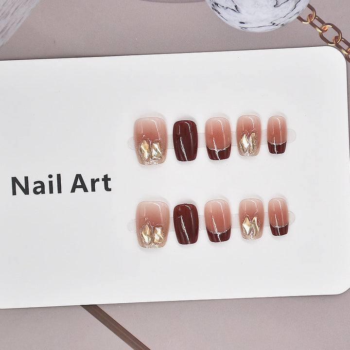 Elegant Foil and Floral Press-On Nail Set Kalsten