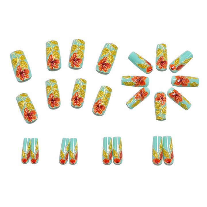 Artificial nails with elegant 3D flower design Kalsten