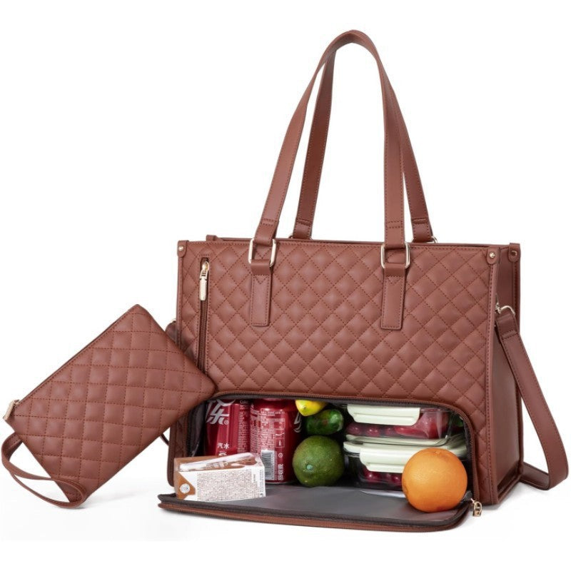 Quilted Multi-Functional Insulated Lunch Tote Acalora