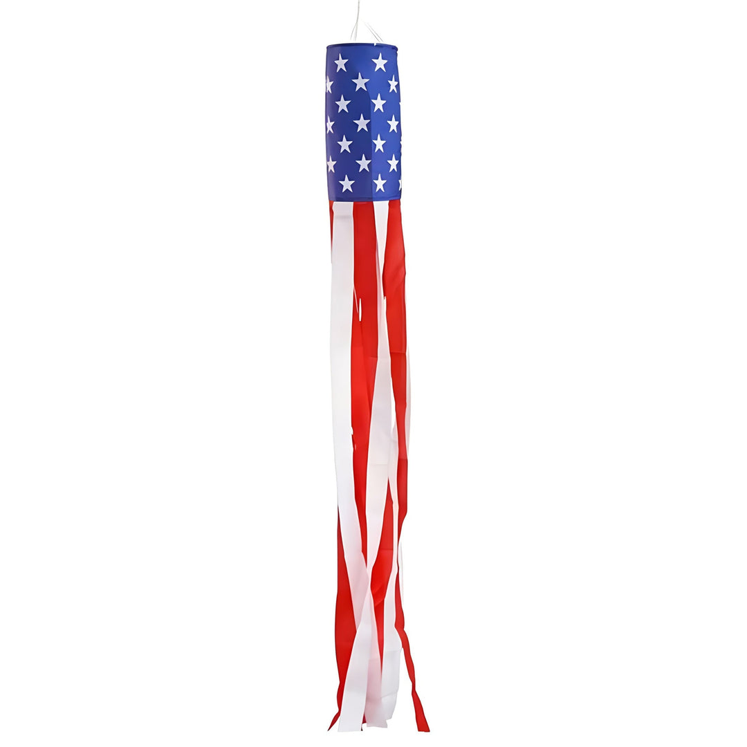 Unisex nan patriotic windsock wind flag with long ribbons for outdoor hanging Kalsten