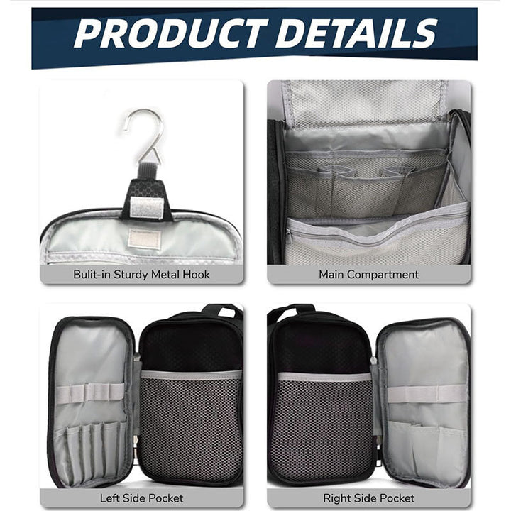 Cosmetic organizer with hooks and multiple compartments Kalsten