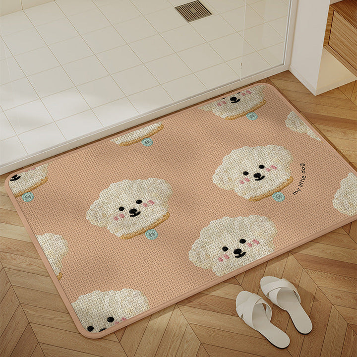 Cute Cartoon Cat-Themed Decorative Bath Mat Kalsten
