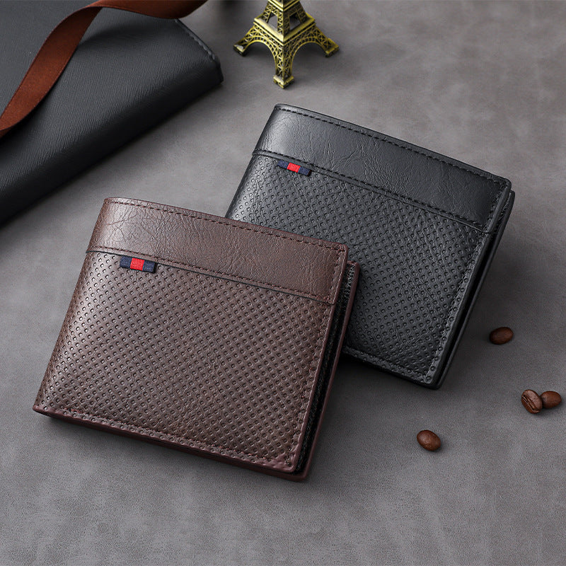 Textured Bi-Fold Leather Wallet Kalsten
