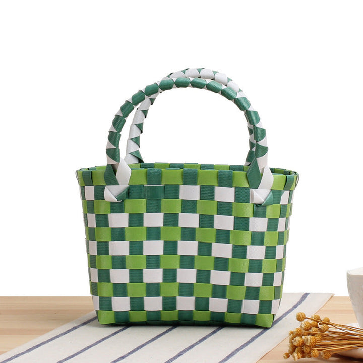 Handbag made of woven material with a stylish check pattern Kalsten