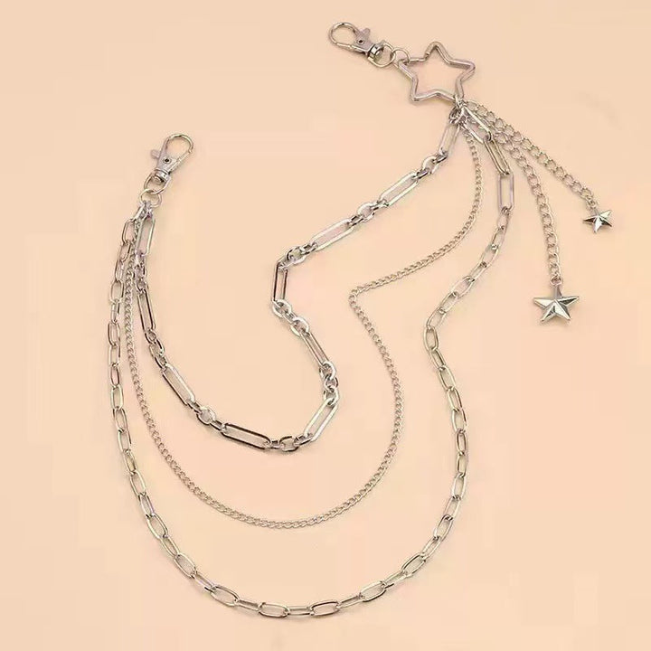Fashionable chain belt with sparkling star pendant Kalsten