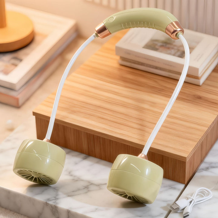 Women's portable neck fan with flexible holder and ergonomic design Kalsten