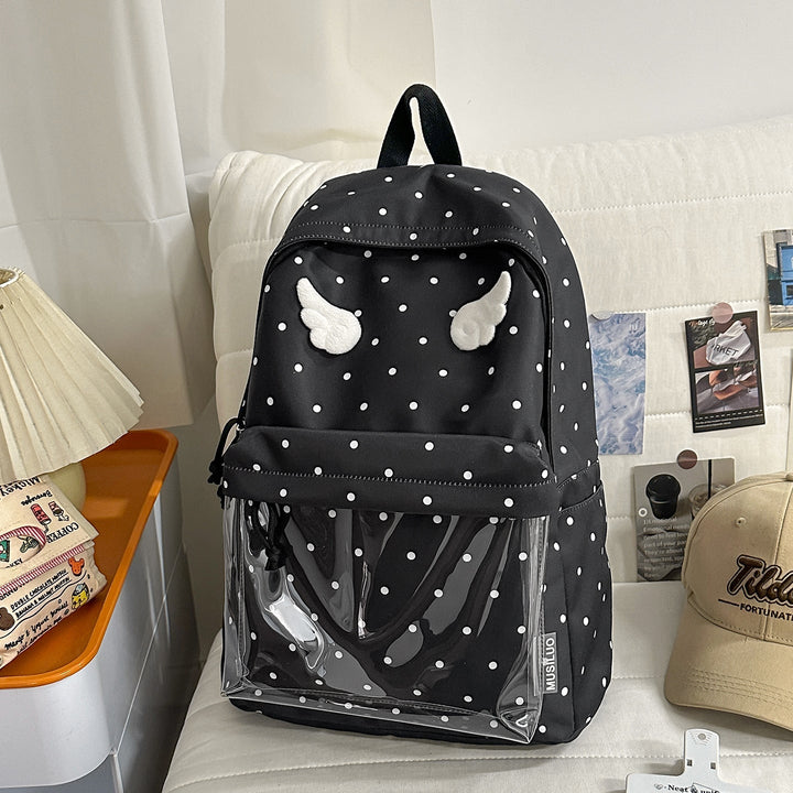 Cute Cartoon-Inspired Clear Pocket School Backpack