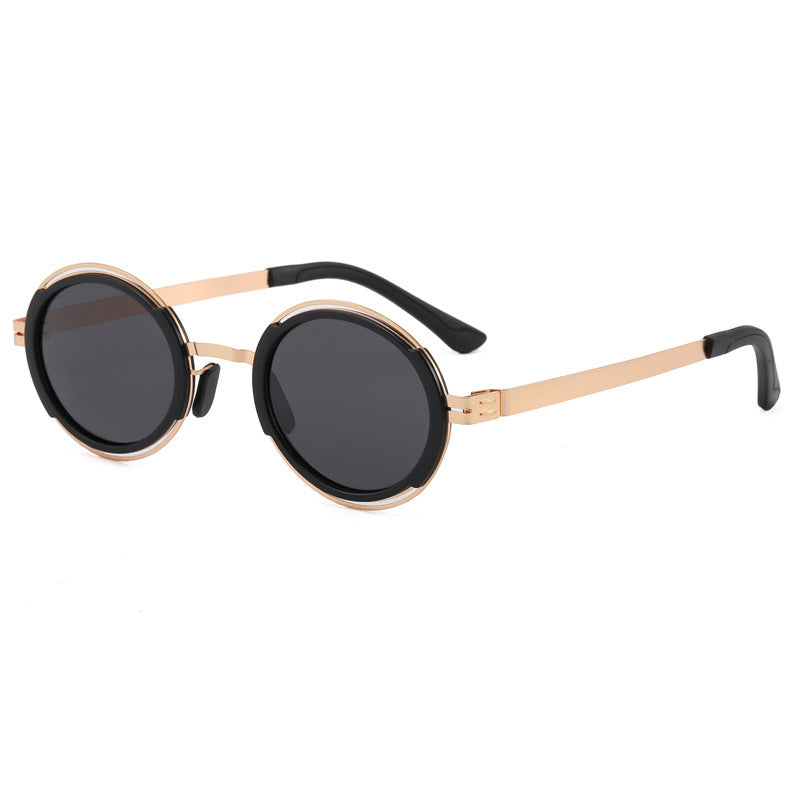 Women's fashionable round sunglasses with elegant metal frame Kalsten