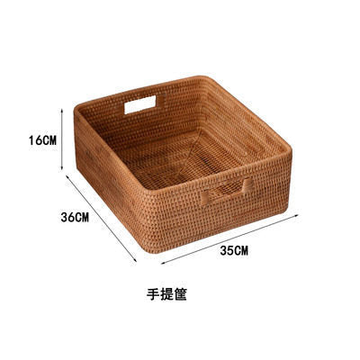 Women rectangular storage basket made of natural material Kalsten