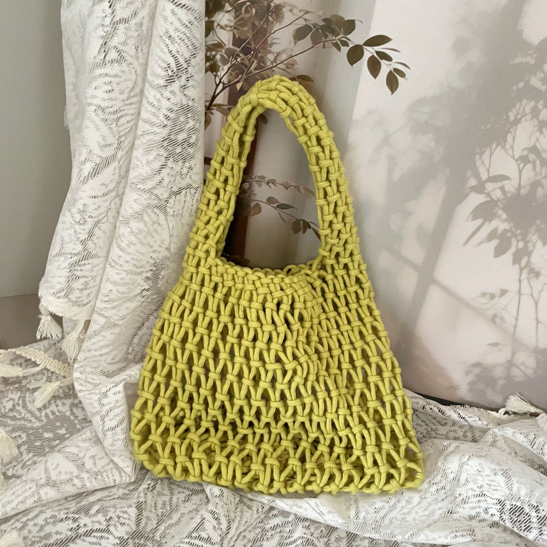 Hand-knotted tote bag in modern design Kalsten