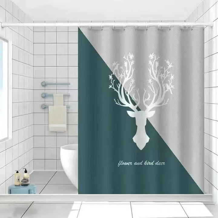 Artistic Deer-Themed Shower Curtain Kalsten