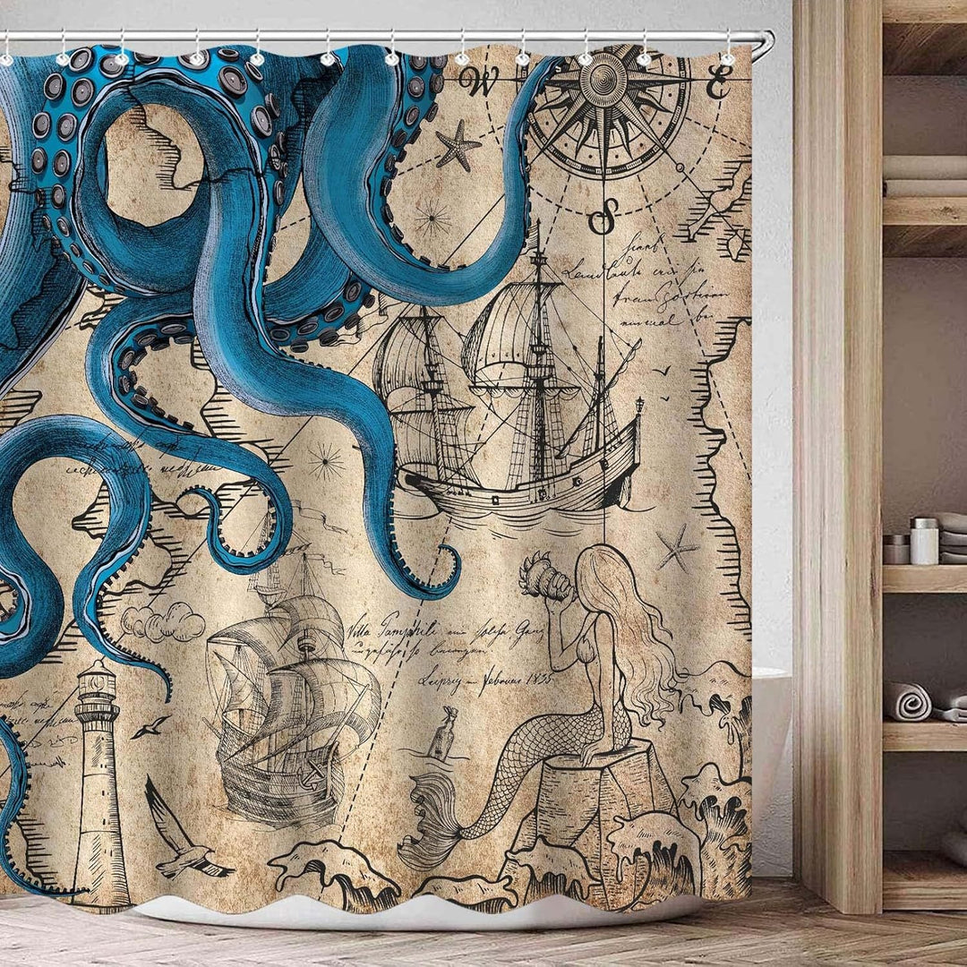 Ocean-Theme Shower Curtain Kalsten