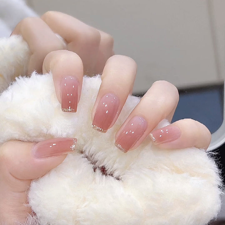 Artificial artificial nails with heart design and glitter elements Kalsten