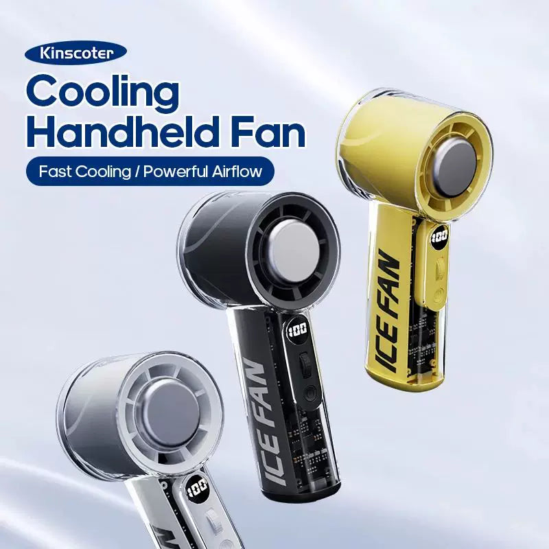 Unisex One Size Handheld Rechargeable Mini Cooling Fan with Adjustable High-Speed Airflow and LED Digital Display Kalsten