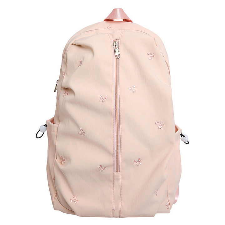 Embroidered Bow Design Backpack kalsten