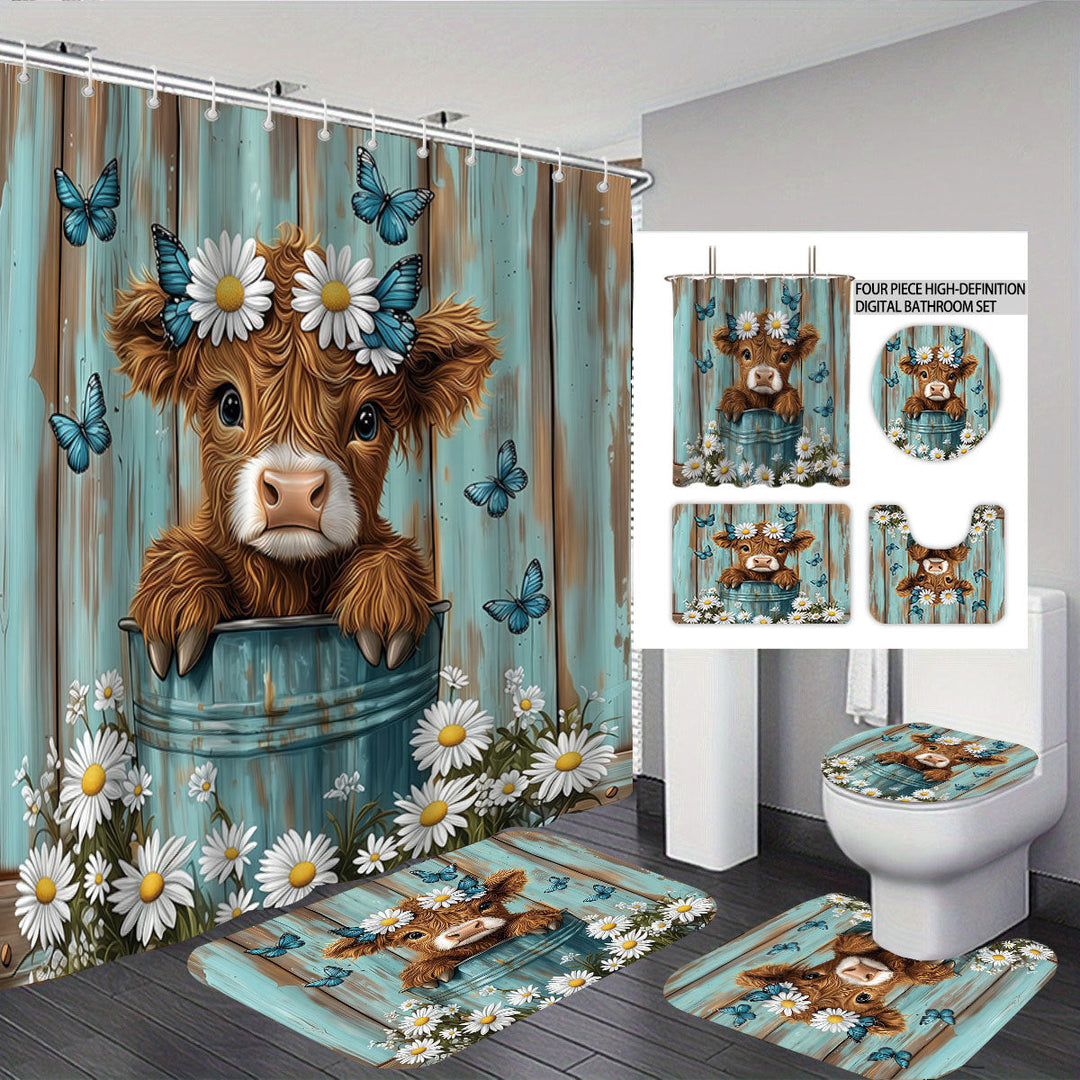 Cute Cow-Themed Digital Bathroom Set Kalsten