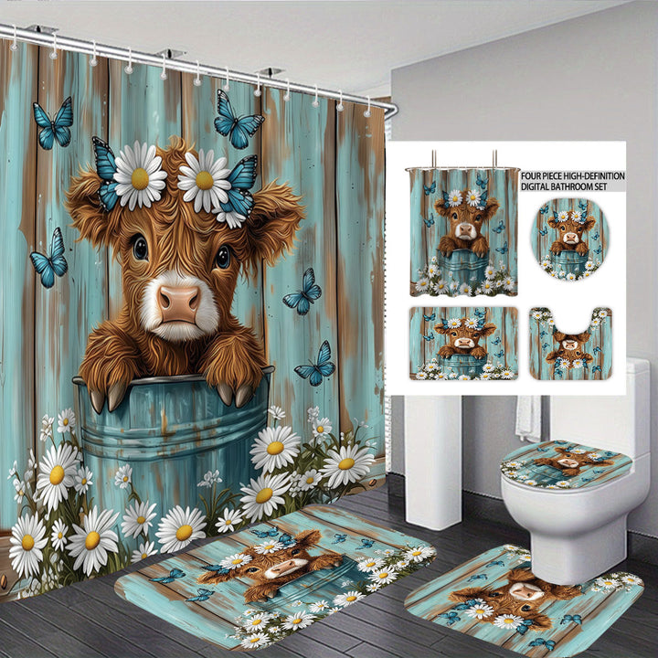 Cute Cow-Themed Digital Bathroom Set Kalsten