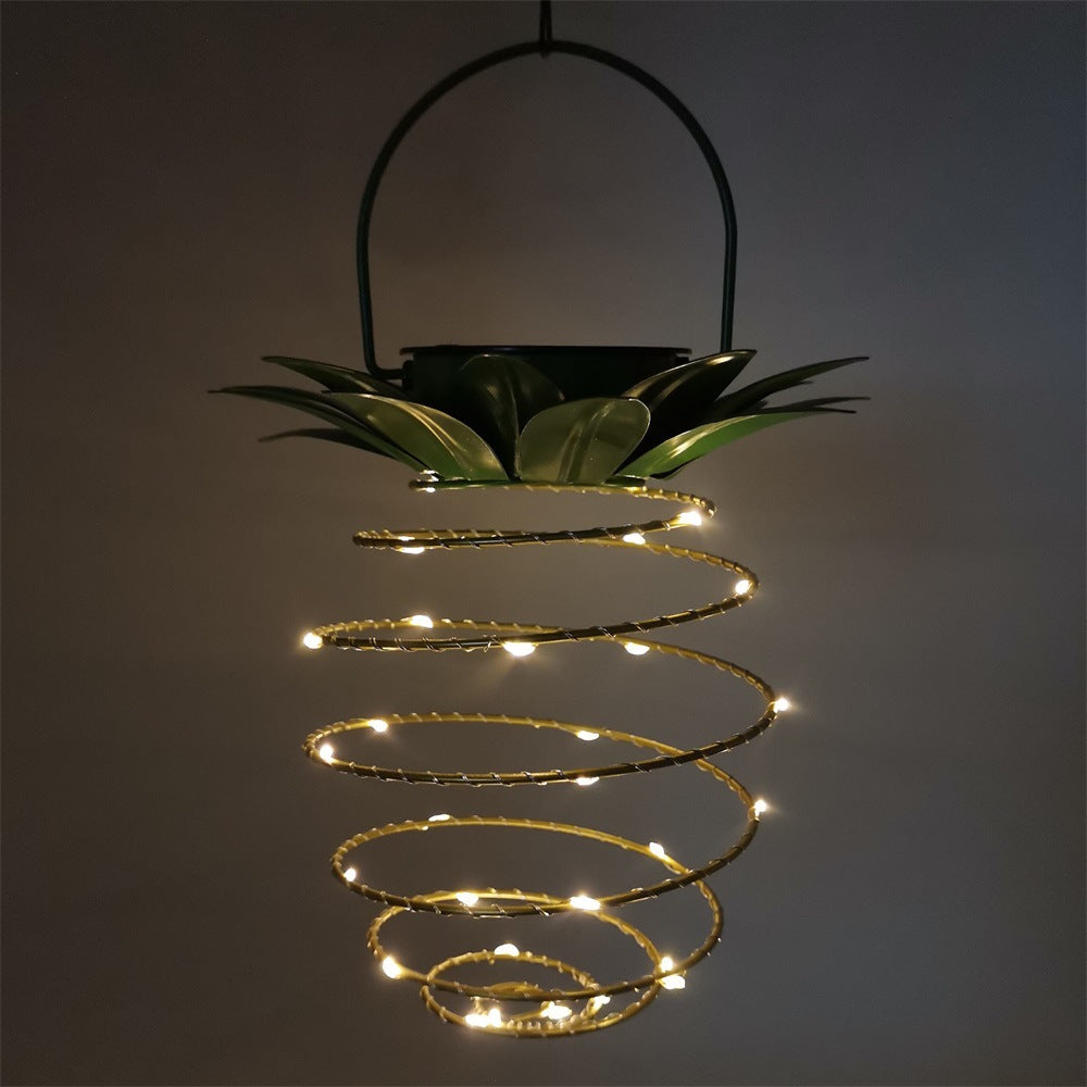 Spiral Pendant LED Hanging Planter Lamp With Faux Tropical Leaf Topper Kalsten